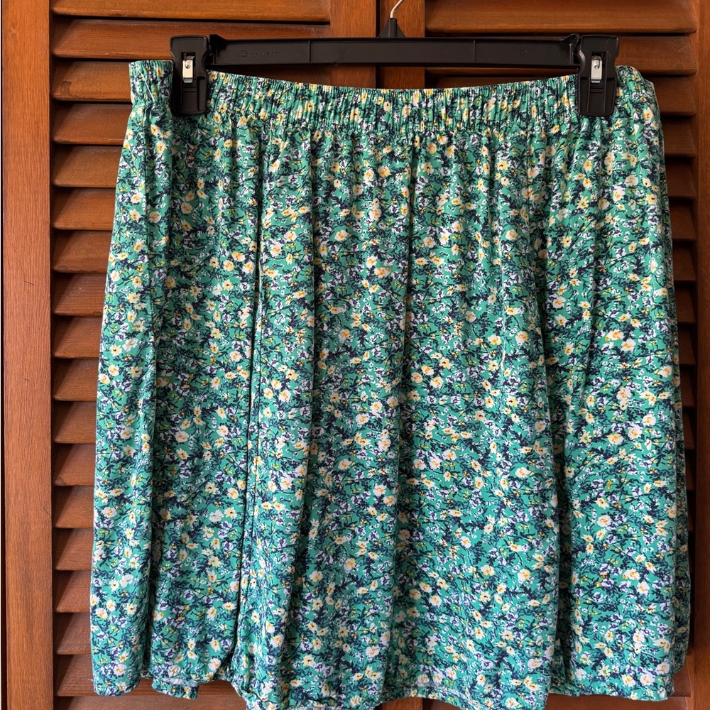 Old Navy Teal Floral A-Line Skirt